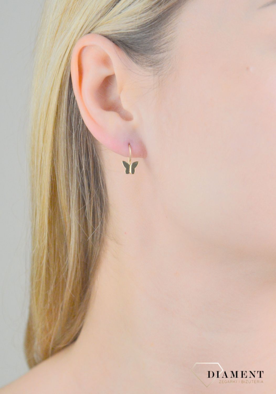 Kolczyki złote dziecięce motylki próba 375, KL 10493 375.jpg